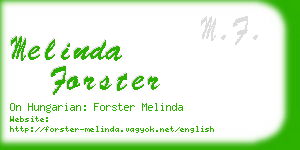 melinda forster business card